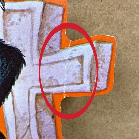 Vtg Halloween 4 Die Cuts Kirk Pumpkin Man, Skeleton, Witch, Cat On Grave 1980s - Picture 14 of 15